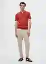 Polo Lino Rojo Talla S Hombre Mango