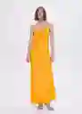 Vestido Griega Naranja Talla L Mujer Mango