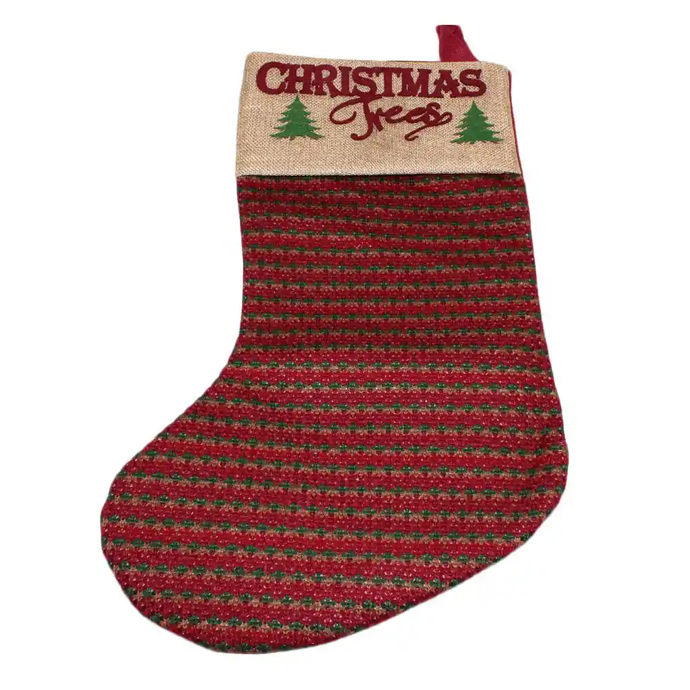 Navilandia Bota Navideña Yute Christmas Trees 50 Cm