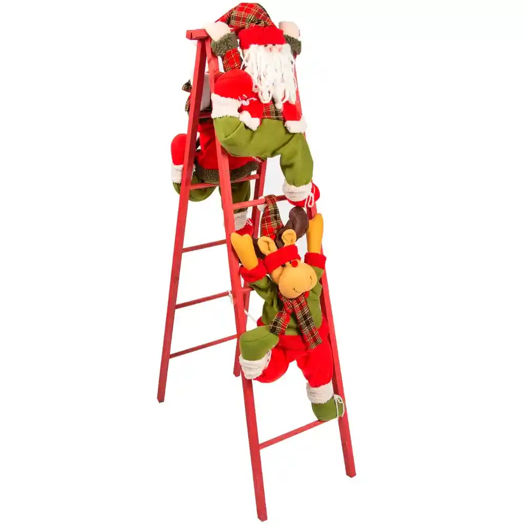 Finlandek Escalera Roja Con Santa 134Cm 1 U