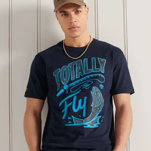 Superdry Camiseta Workwear Box Fit Tee Azul Talla XL