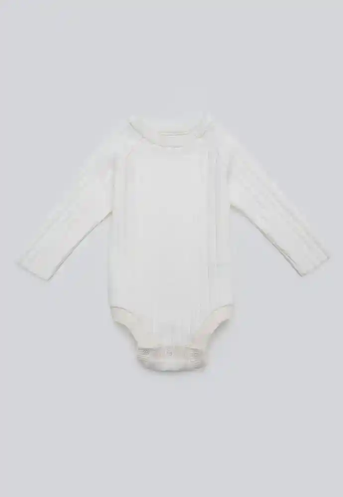 Body Manga Larga Tejido Bebito 6/9 Meses-ivory