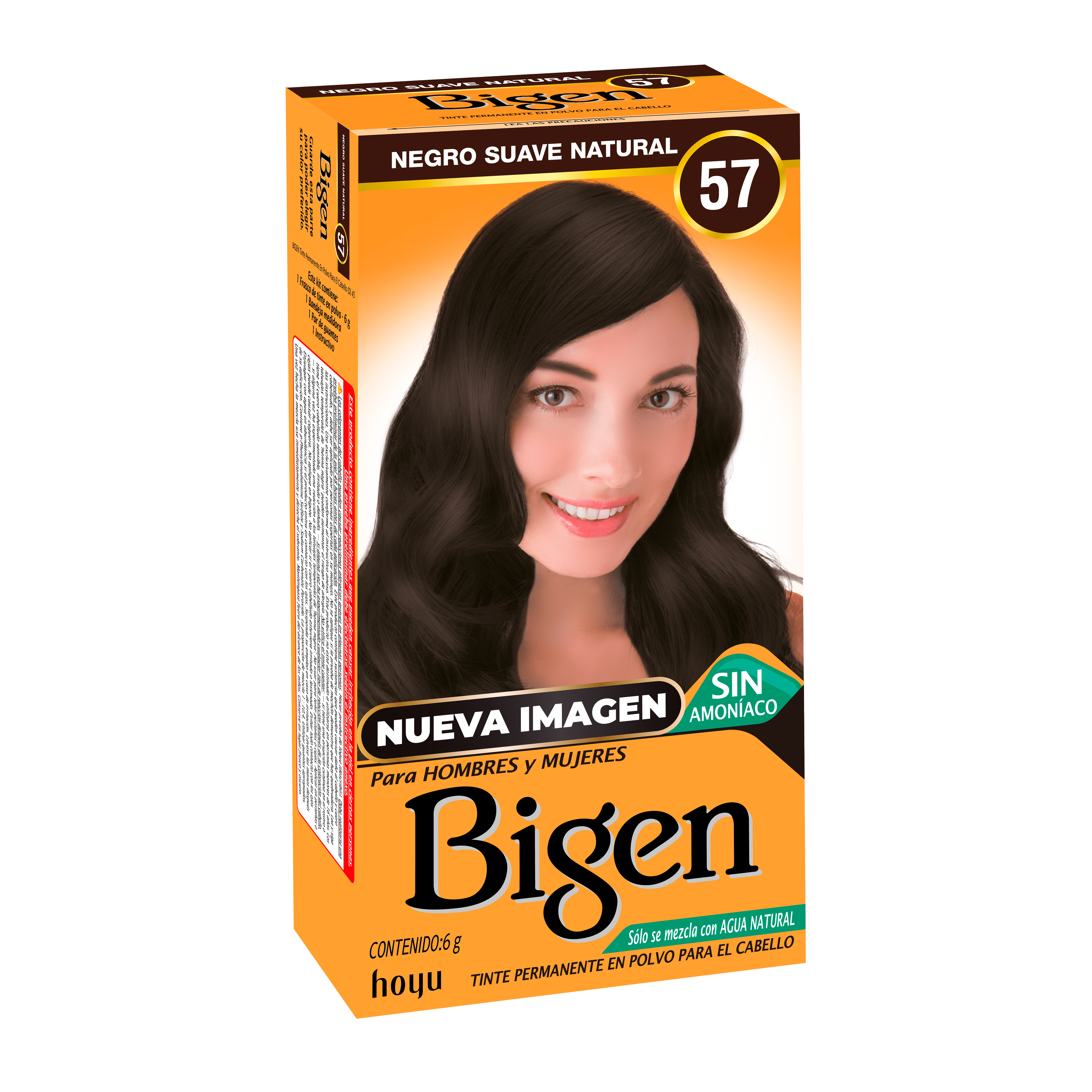 Bigen Tinte Permanente en Polvo Negro Suave Natural 57 6 g