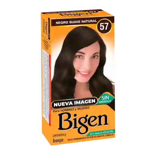 Bigen Tinte Permanente en Polvo  Negro Suave Natural 57