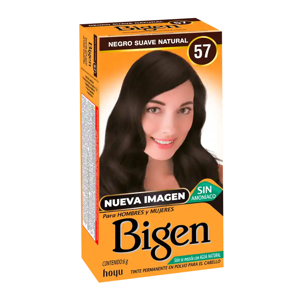 Bigen Tinte Permanente en Polvo  Negro Suave Natural 57