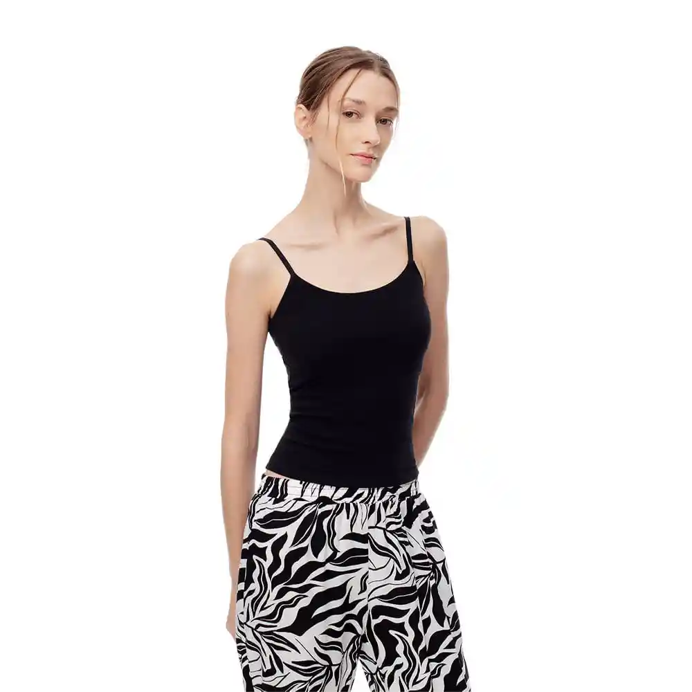 Camiseta de Tiras en Algodón y Elástano Femenino Lafew Gef Talla S