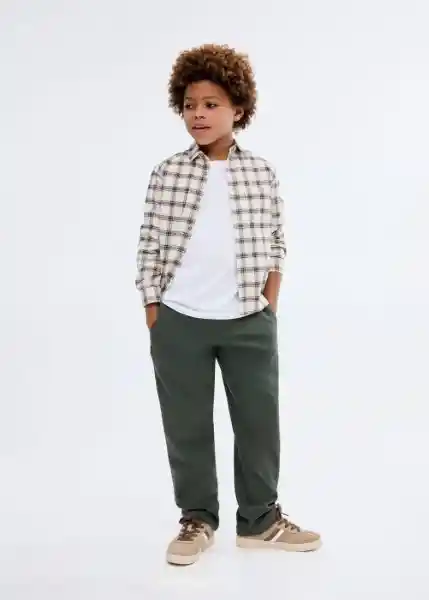 Pantalón Mix Khaki Talla 07 Niños Mango