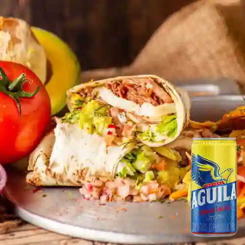 Combo Burrito Mexicano + Aguila 269 ml
