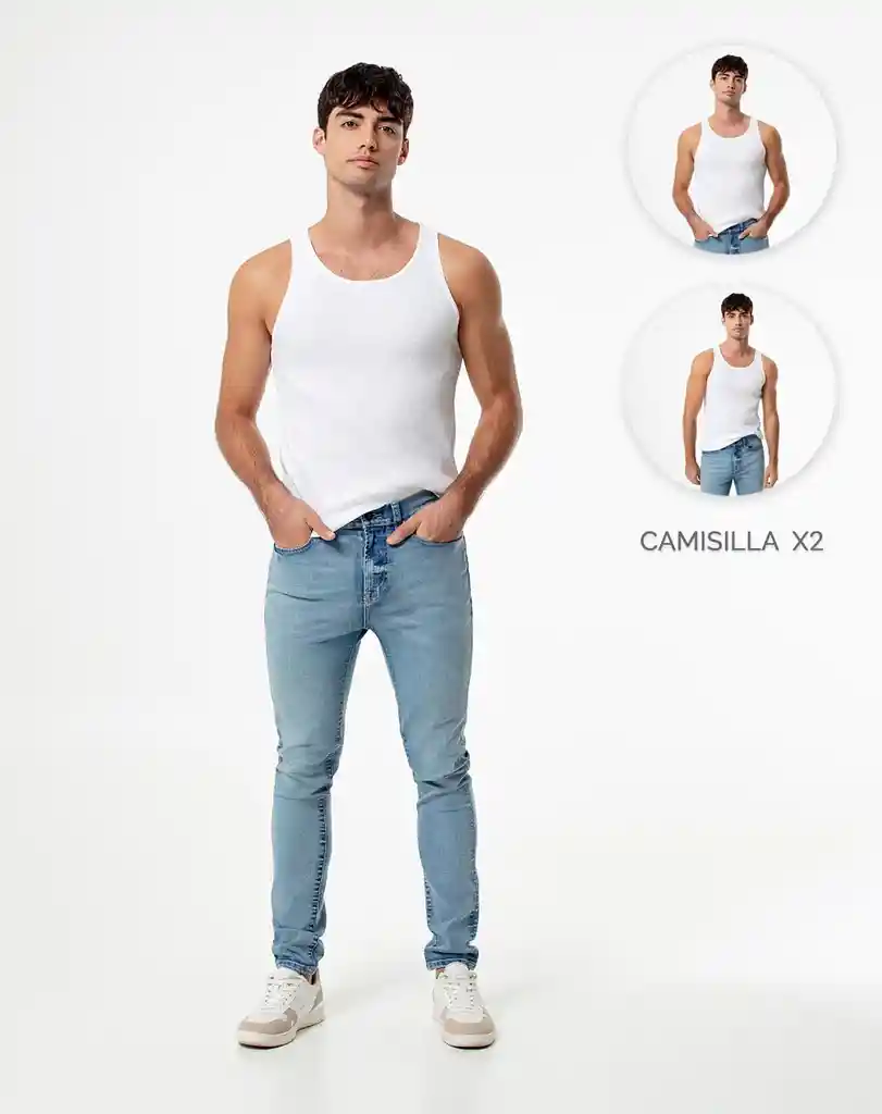 Duo Camisilla Silueta Ajustada en Algodón Madiz X2 Gef Talla M