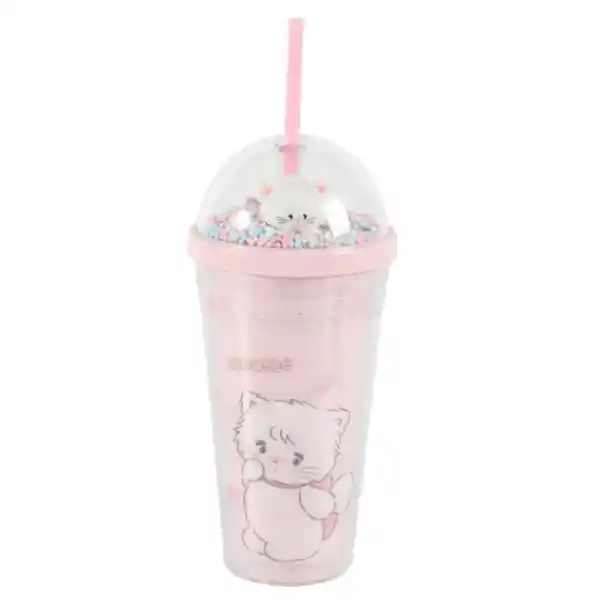 Vaso de Plástico de De Doble Pared Mikko Mousse 480 mL Miniso