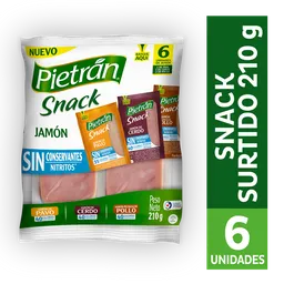 Pietran Pack de Carnes Frías Snack de Pavo, Cerdo y Pollo