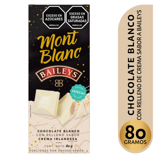 Mont Blanc Chocolate Blanco con Relleno Sabor a Baileys 80 g