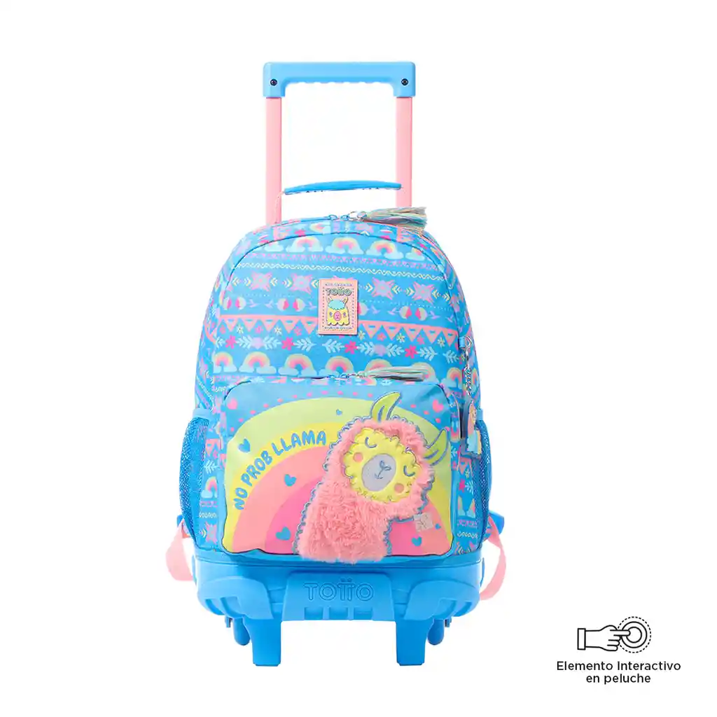 Morral Con Ruedas Para Niña Llama M Azul