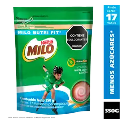 Bebida achocolatada con malta MILO NUTRIFIT menos azucares*x 350g
