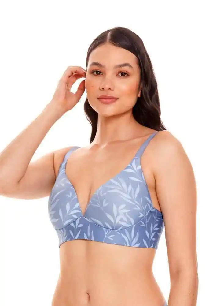 Brasier Tringular Powernet en Contorno 34b - Azul