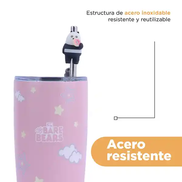 Termo Osos Escandalosos 4.0 Con Pitillo Panda Miniso