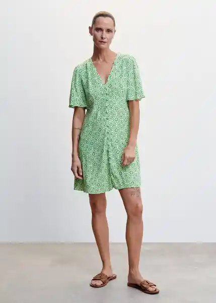 Vestido Brasil-H Verde Talla L Mujer Mango