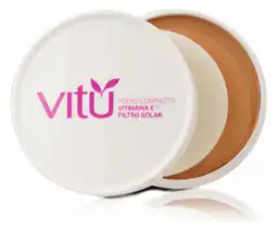 Vitu Polvo Compacto Vitamina E Y Filtro Solar Tono 5 Cacao