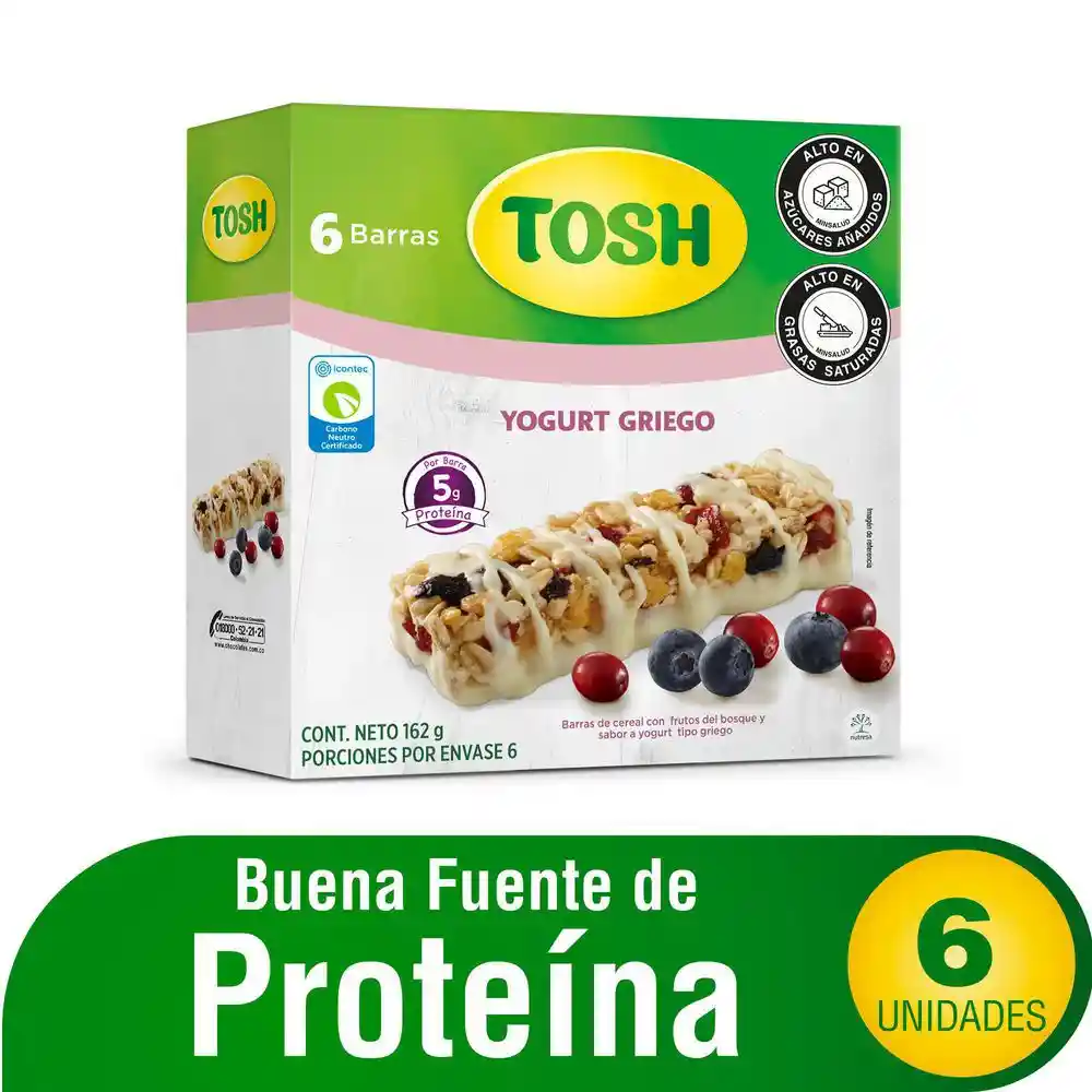 Tosh Barra de Cereal Frutos del Bosque y Yogur Griego