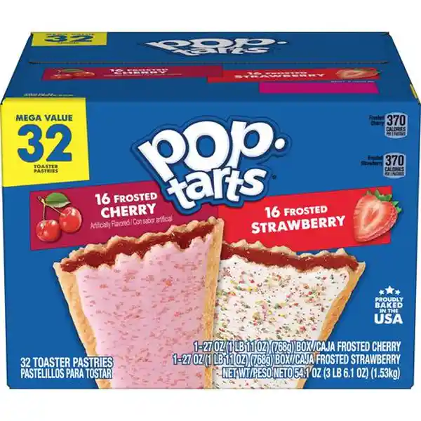 Pop Tarts Pastelillos Para Tostar Con Cobertura de Cereza y Fresa