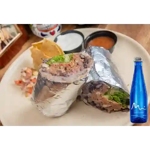 Combo Burrito de Cochinita Pibil +Agua Manantial S/gas