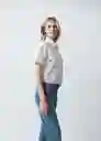 Camisa Fresa Mujer Crudo Puro Claro Talla L 013G353 Naf Naf