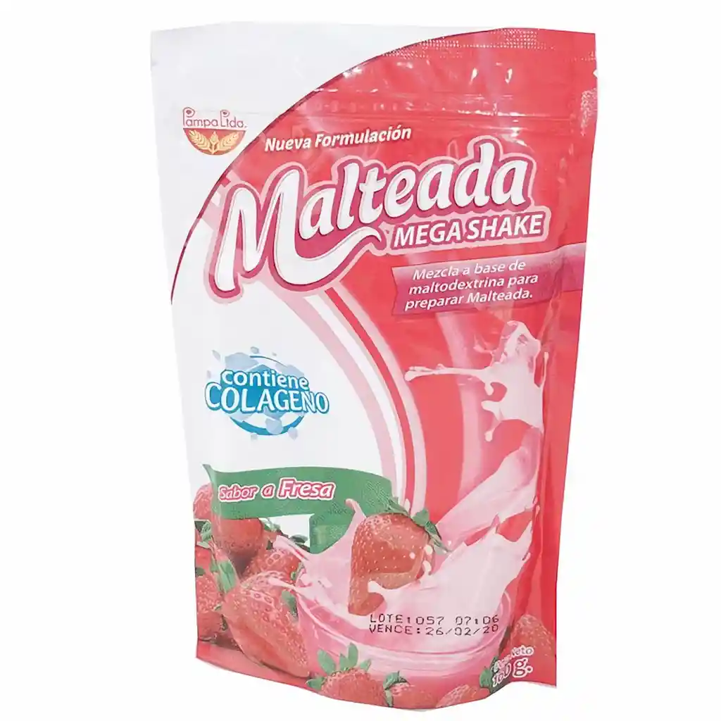  Pampa Ltda Malteada Megashake  Sabor a Fresa 