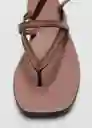 Sandalias Tiza Cuero Talla 39 Mujer Mango