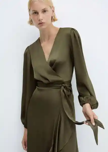 Vestido Positano Khaki Talla 28 Mujer Mango