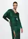 Vestido Leopard-A Verde Talla Xs Mujer Mango