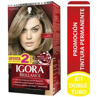 Igora Tinte Permanente Capilar Brillance Tono 80 Rubio Luminoso 