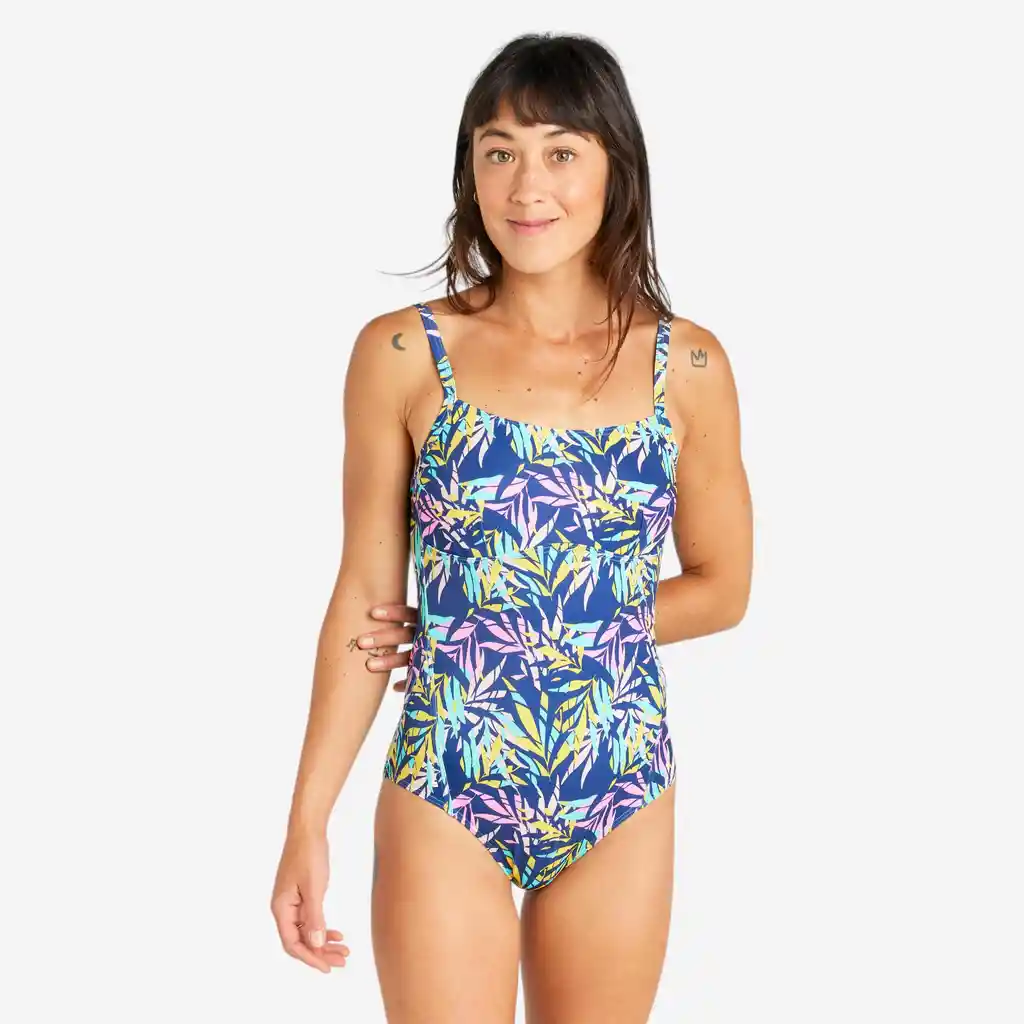 Vestido de Baño Enterizo de Playa Con Espalda Abierta Para Mujer Olaian Morado