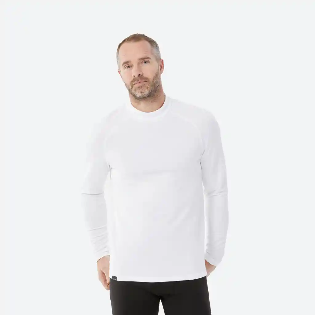 Camiseta Térmica - Primera Capa de Esquí Para Hombre Wedze Bl500 Blanco