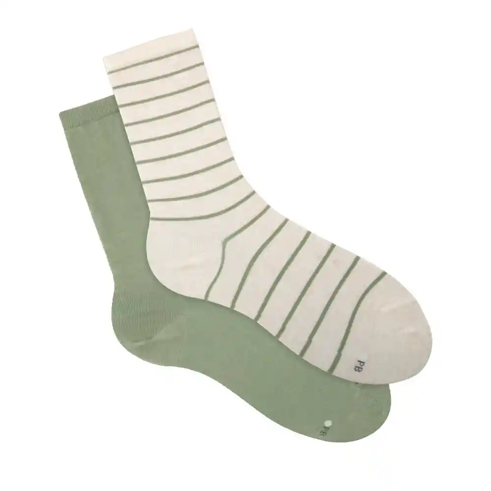 Medias Casuales Largas Femenino Casual X2 Punto Blanco Talla 9-11