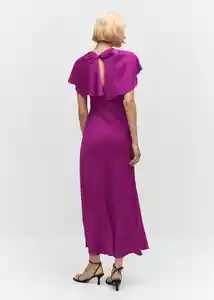 Vestido Vuelo Morado Talla M Mujer Mango