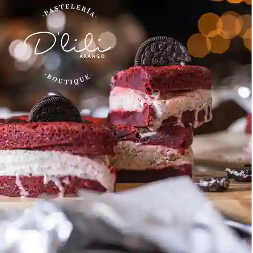 Torta helada de brownie redvelvet