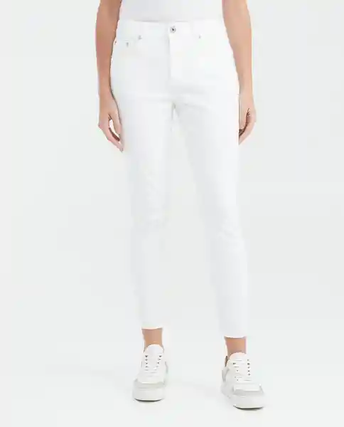 Jean High Rise Cosmo Mujer Blanco Crudo Amento Claro 5 Chevignon