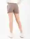 Short De Tiro Alto Café Barro Medio Talla 6 Mujer Naf Naf