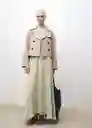 Abrigo Trench Stone Hielo Talla M Mujer Mango