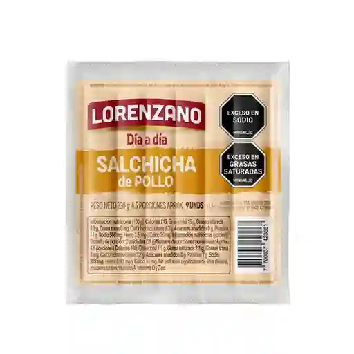 Lorenzano Salchicha de Pollo Día a Día