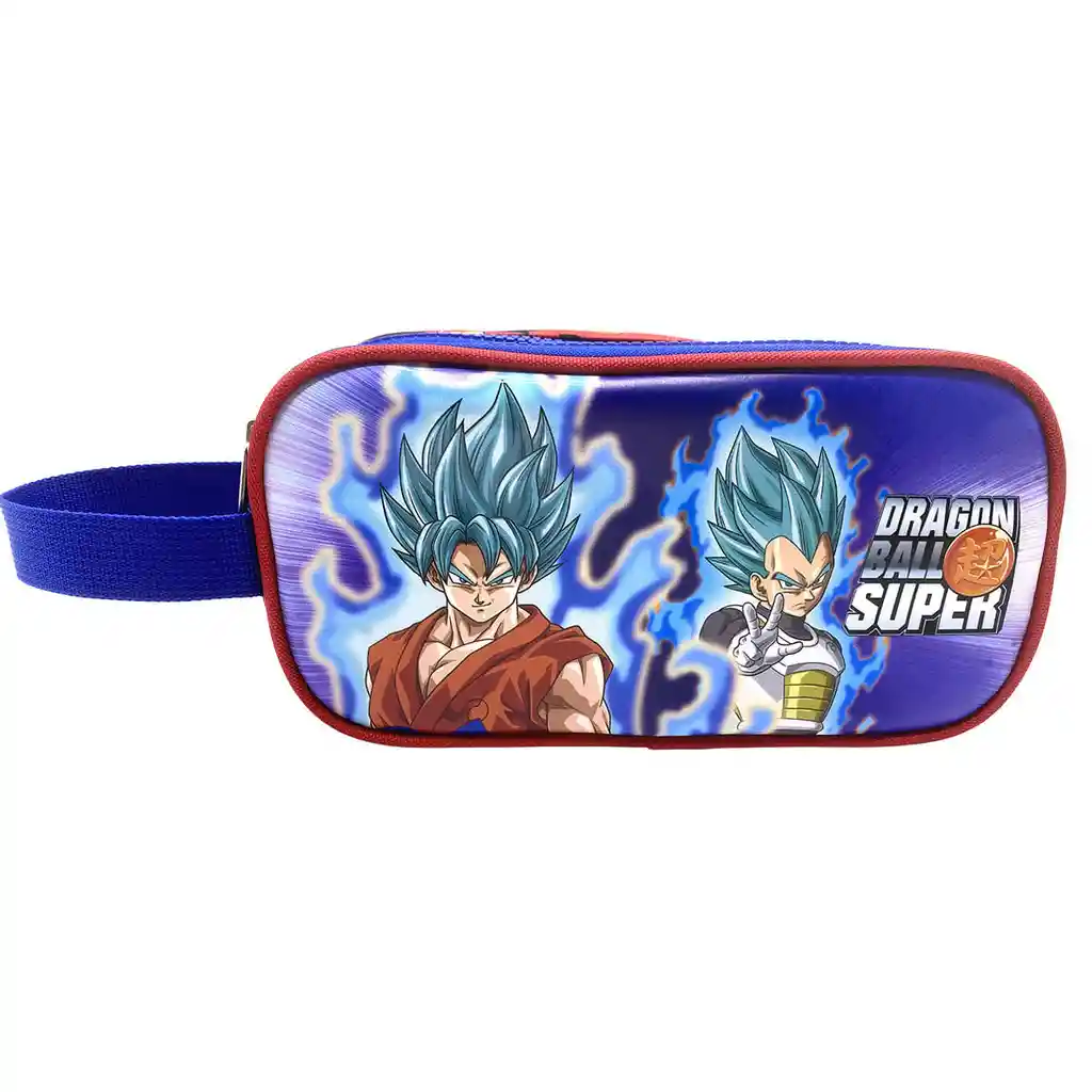Cartuchera Súper 2 Bolsillos Dragon Ball Super Goku y Vegeta Super Saiyan Blue