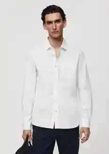 Camisa Arezza Blanco Talla L Hombre Mango
