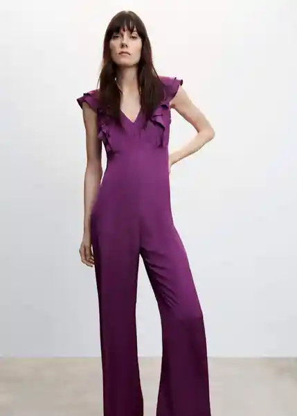 Enterizo Mono Lia Morado Talla 18 Mujer Mango