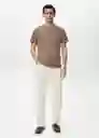 Camiseta Chelsea Marrón Talla L Hombre Mango