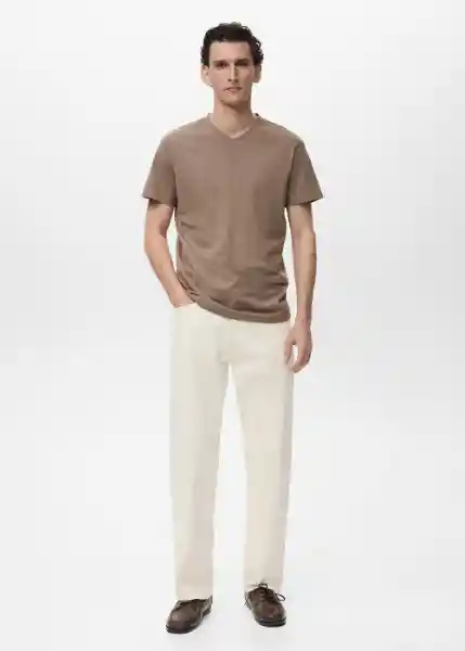 Camiseta Chelsea Marrón Talla L Hombre Mango