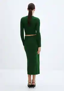 Falda Prinches Verde Talla L Mujer Mango