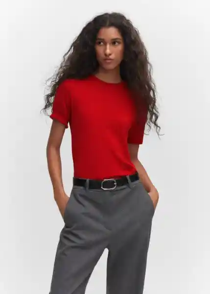 Jersey Basic Rojo Talla S Mujer Mango