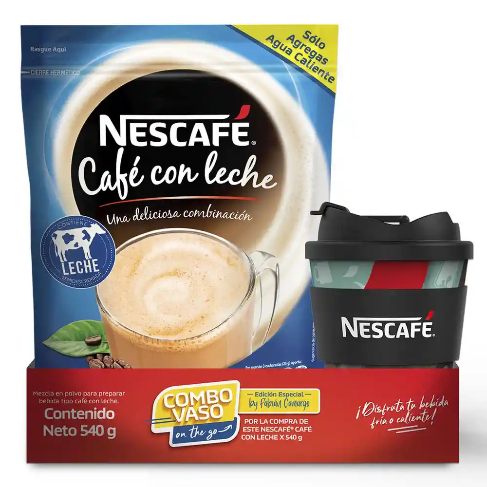 Nescafé Mezcla para Preparar Café con Leche + Vaso