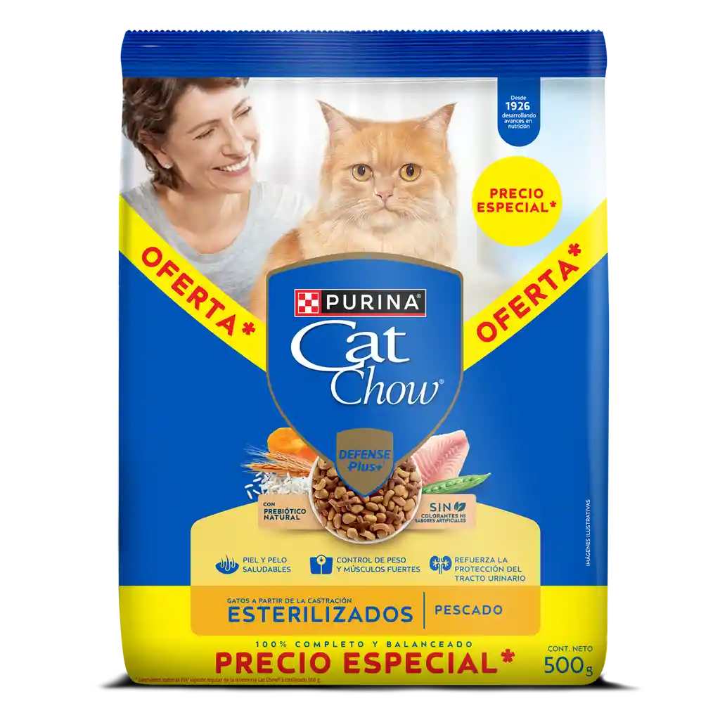 Comida para gatos Purina Cat Chow esterilizados x 500gr OFERTA