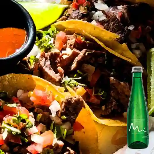 Combo Tacos Campechano X 4 + Agua Manantial con Gas